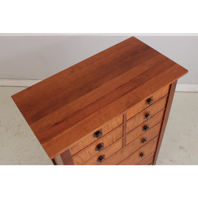 Stickley Arts & Crafts Cherry & Tiger Maple Chest For Sale - Image 10 of 16