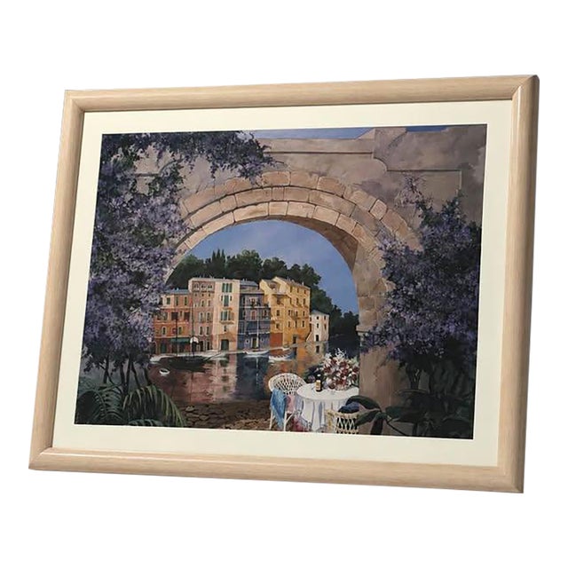 Mediterranean Archway Waterfront Framed Wall Art For Sale