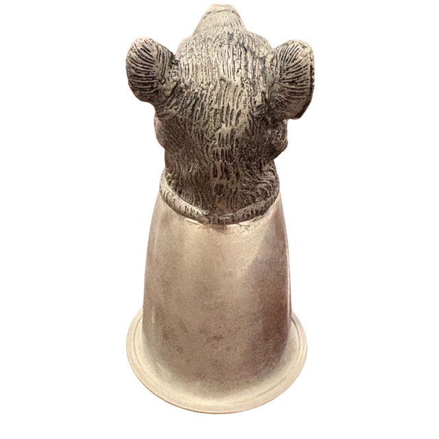 Gucci Vintage Gucci Silver-Tone Wild Boar Head Stirrup Cup For Sale - Image 4 of 7