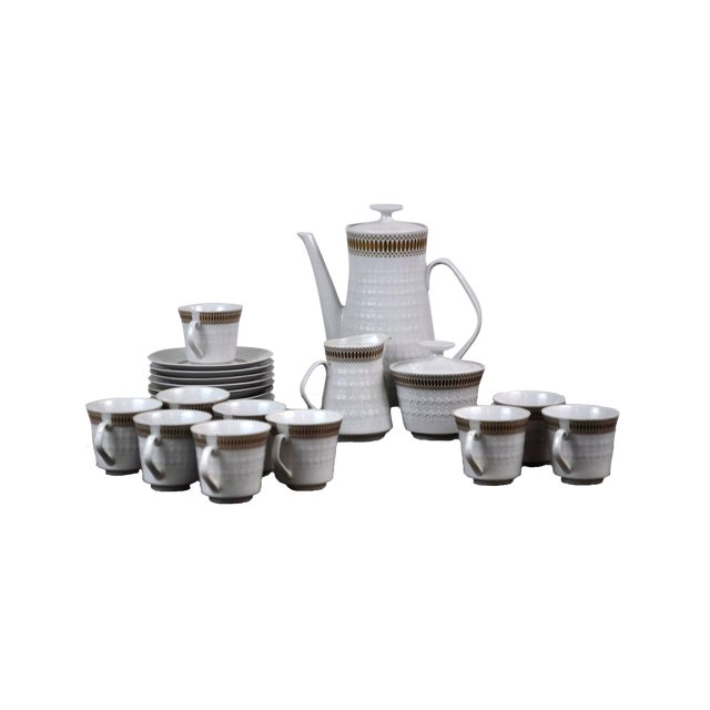 Winterling Marktleuthen Bavaria MidCentury Modern Embossed Diamonds Coffee Pot Porcelain 23