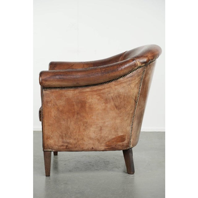 Vintage Club Chair in Sheepskin Leather For Sale - Image 5 of 14