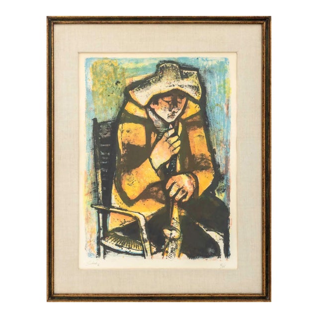 Serge Shart Seated Man Lithograph, 1965 For Sale