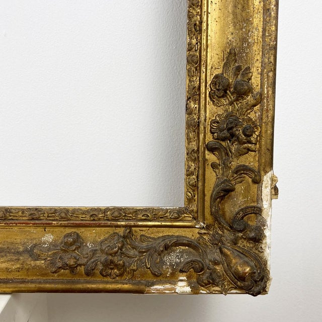 Wood Large Antique Gilt Wooden Frame For Sale - Image 7 of 12