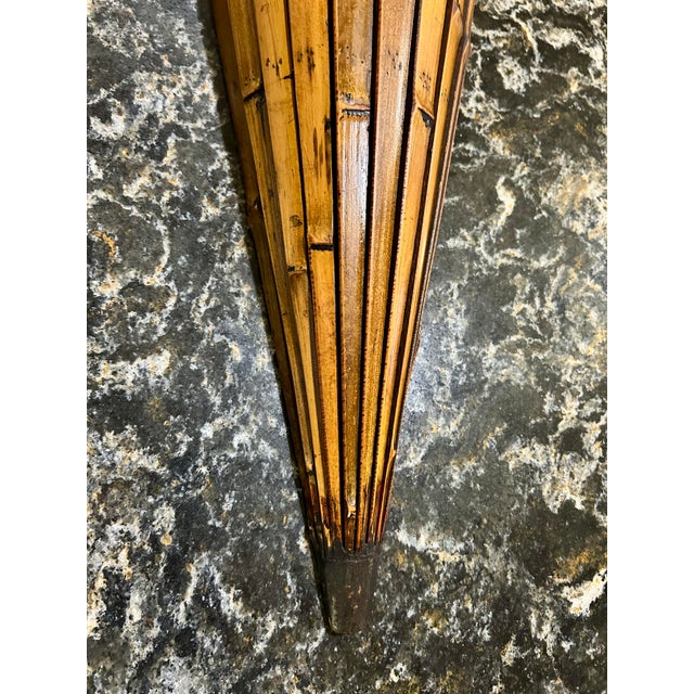 Large, Bamboo, Wall Pocket Planter, With Brass Studs, 1980’s For Sale - Image 9 of 10
