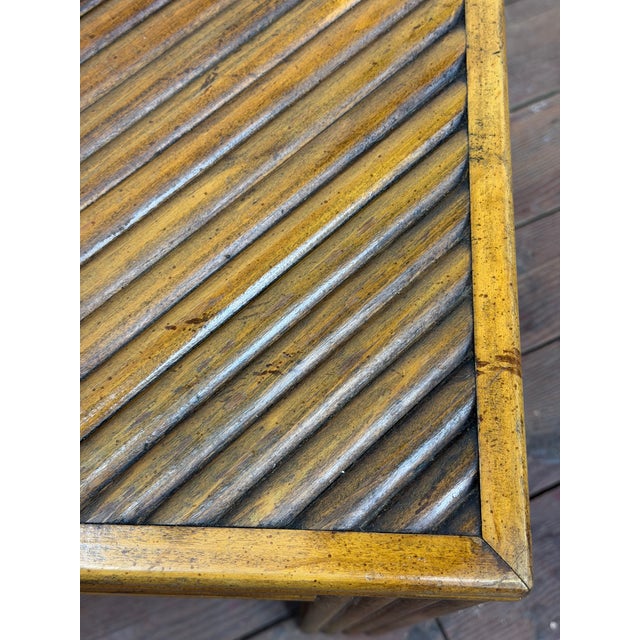 Faux Split Reed Style Side Table in the Manner of Gabriella Crespi For Sale - Image 9 of 13