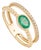 Modern 2.47Ct Emerald & Diamond Double Band Ring in 14k Yellow Gold Size 6 For Sale