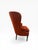 Late 20th Century Late 20th Century Rust Channel-Tufted Wingback Accent Chair With Carved Wood Legs For Sale - Image 5 of 10