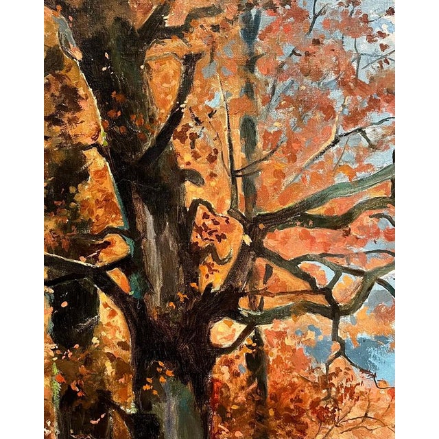 L. Berthet, Autumn Park, Oil on Canvas For Sale - Image 5 of 17