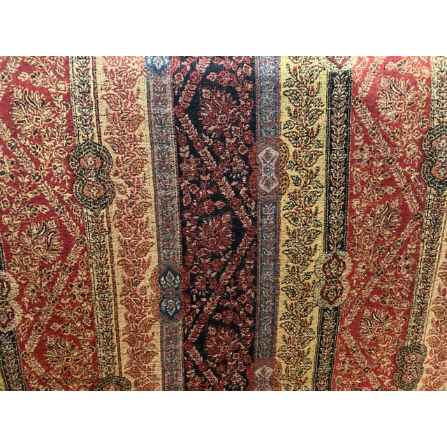 Kasmir Floral Paisley Stripe Jacquard Wool Decorative Throw For Sale In New York - Image 6 of 8