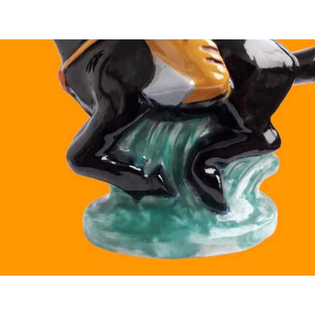 Large Art Deco Hand-Painted Cowboy on Horse from Komloss, 1920s For Sale - Image 3 of 18