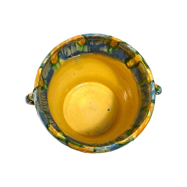 Michael Andersen & Son Ceramic Jardiniere With Foliage Design From Michael Andersen & Söner, Denmark. Circa 1920 For Sale - Image 4 of 7