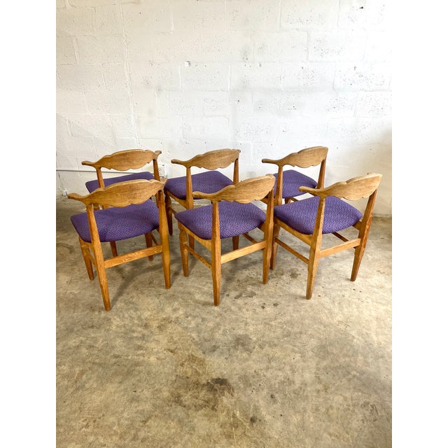Mid-Century Modern Henning Kjaernulf Danish Dining Oak Chairs For Sale - Image 3 of 8