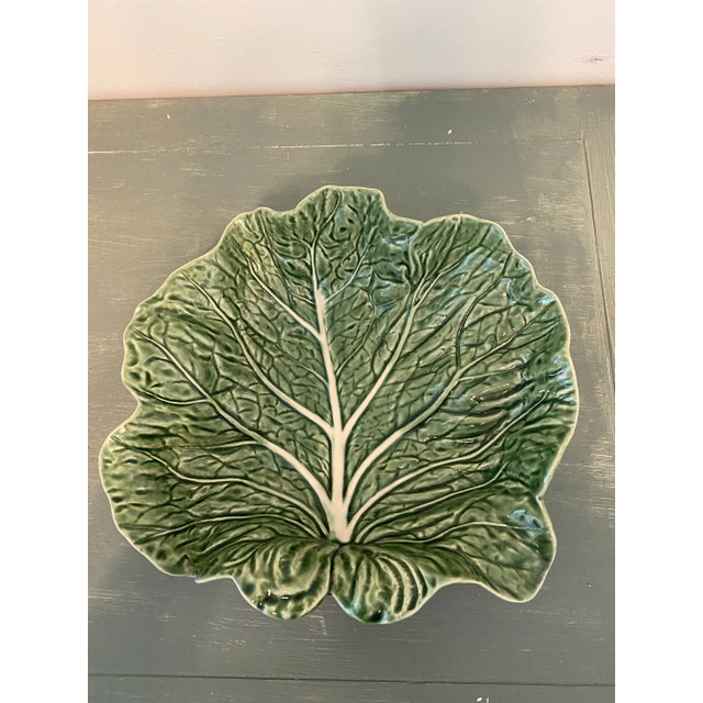 Vintage Bordallo Pinheiro Cabbage Leaf Serving Bowl For Sale - Image 10 of 10