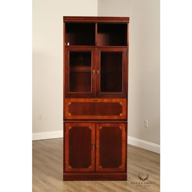 Hepplewhite Hekman Federal Style Mahogany Secretary Bookcase For Sale - Image 3 of 13