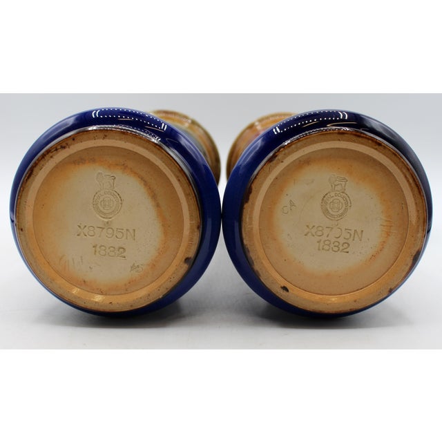 Royal Doulton 1922-1927 Pair of Arts & Crafts Vases by Royal Doulton, England For Sale - Image 4 of 4