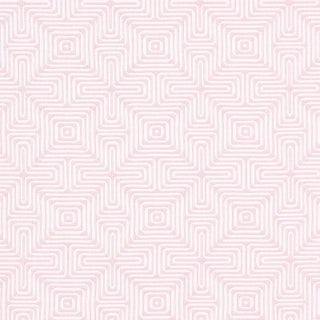 Schumacher x Trina Turk Amazing Maze Indoor/Outdoor Fabric in Blush For Sale