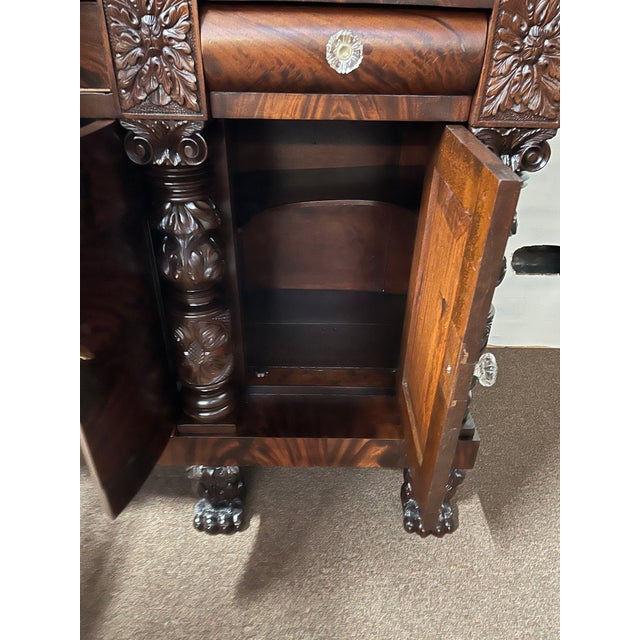 Traditional 1830s Antique American Empire Mahogany Sideboard Buffet For Sale - Image 3 of 12