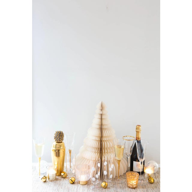 Traditional VIETRI Optical Gold Champagne Glass For Sale - Image 3 of 11