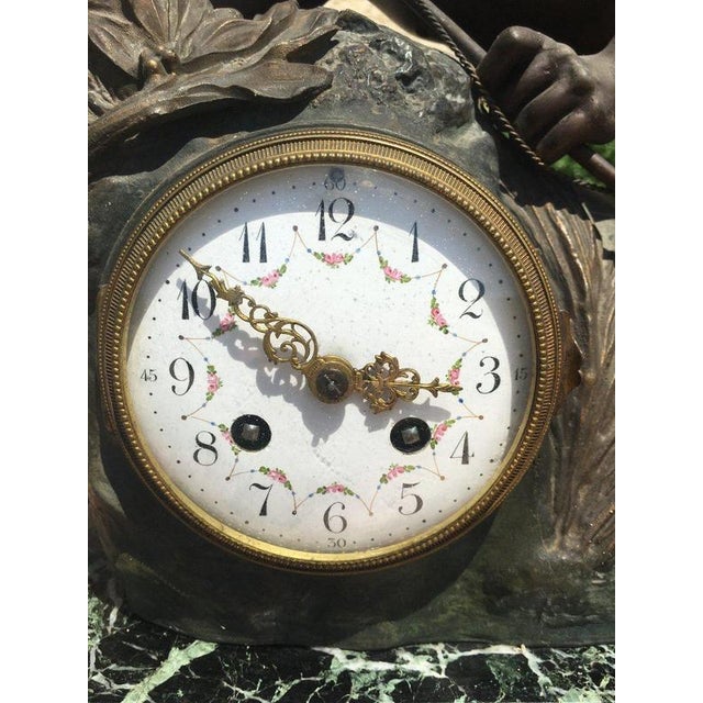 Art Deco Clock in Marble For Sale - Image 4 of 12