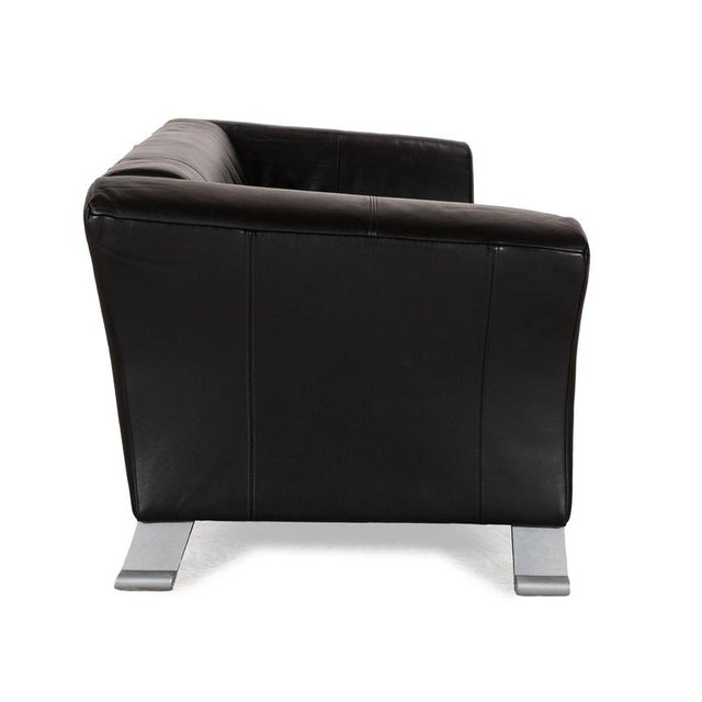 322 3-Seater Sofa in Black Leather from Rolf Benz For Sale - Image 9 of 11