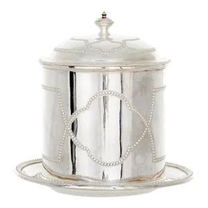 Antique English Silverplate Tea Caddy / Thin Biscuit