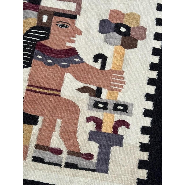 Black Vintage Mexican Tapestry, 1980s For Sale - Image 8 of 11