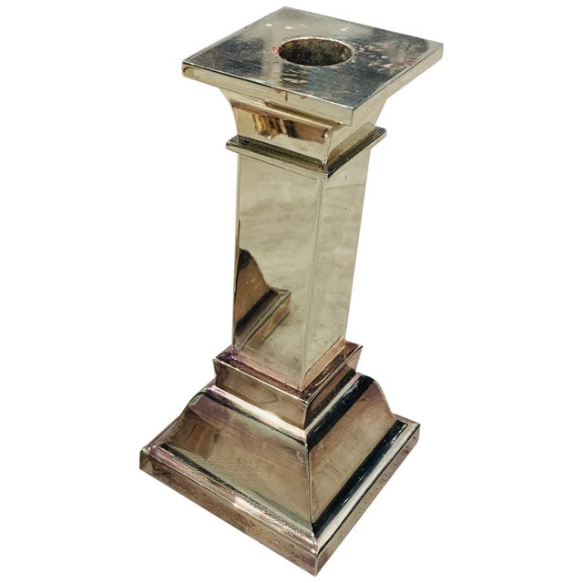 1980s Lunt Silverplated Candle Holders For Sale - Image 9 of 9