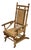Antique Victorian Wood + Leather Rocking Chair For Sale