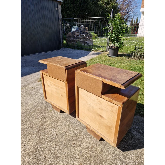 Art Deco Burl Bedside Tables, 1920s, Set of 2 For Sale - Image 6 of 15