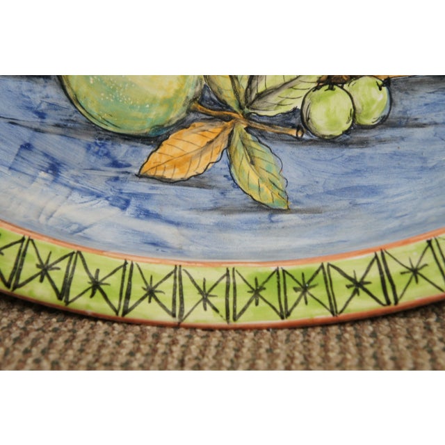 Mid 20th Century Polychrome Ceramic Painted Mexican Majolica Art Pottery Wall Plate Charger For Sale - Image 6 of 12