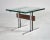 Mid-Century "I" Frame flat chrome end table with rosewood beam and 3/4" glass top. This gorgeous table is an extraordinary...