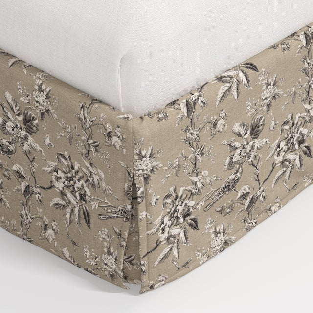Cloth & Company Stoffer Home x Cloth & Company Maura Slipcover Bed in Michigan Bird Toile Sand - California King For Sale - Image 4 of 6