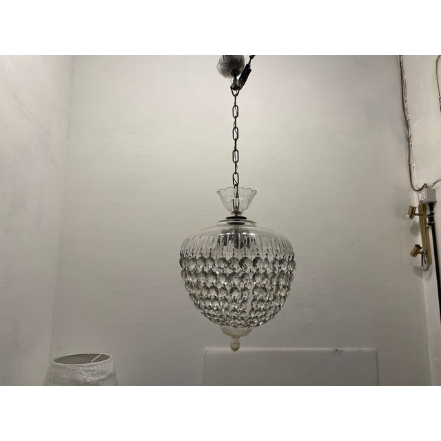 Murano Glass Crystal Light Pendant, 1950s For Sale - Image 4 of 9