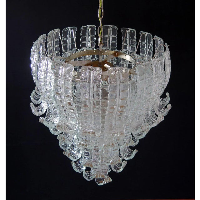Mid-Century Modern Vintage Italian Murano Glass Chandelier, 1984 For Sale - Image 3 of 12