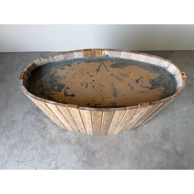 1980s 1980’s Vintage Italian Postmodern Travertine Dining Table With Sculptural Base For Sale - Image 5 of 18