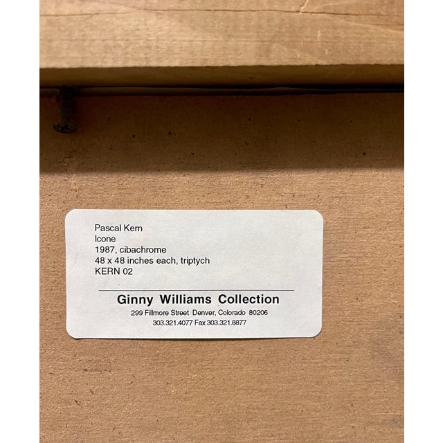 Pascal Kern, Large French Conceptual Sculpture Photograph Triptych Copper Frame Pascal Kern, 1987 For Sale - Image 9 of 13