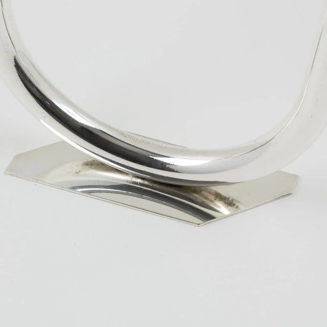 Mid-Century Modern French Silver Plate Modernist Bud Vase For Sale - Image 3 of 11