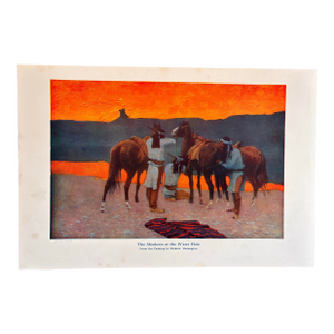 The Shadows at the Water Hole From the Painting by Frederic Remington 1908 Chromolithograph