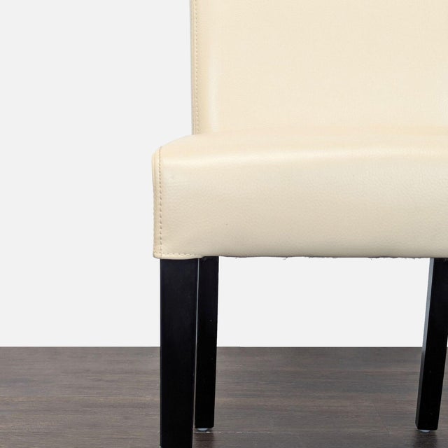 Set of Six Crate & Barrel Lowe Ivory Leather Dining Chairs For Sale - Image 11 of 13