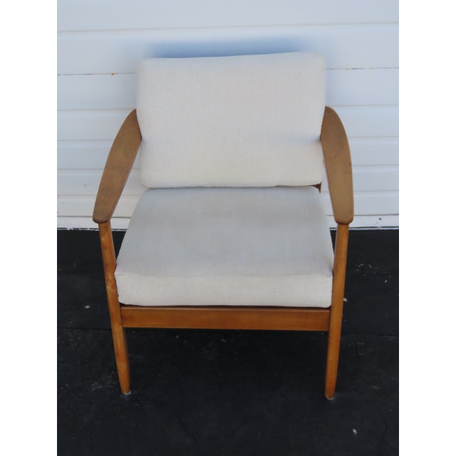 Mid Century Modern Caned Back Lounge Accent Side Chair 6921 For Sale - Image 4 of 12