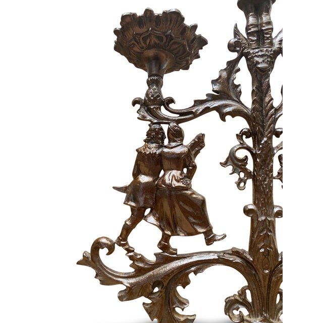 Gothic Revival Patinated Wrought Iron Candelabra, 19th Century For Sale - Image 14 of 17