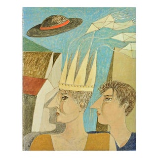 Alberto Gallerati, Hats Off to You, Oil Painting, 1980s For Sale