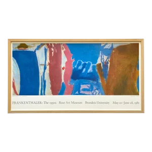 Helen Frankenthaler Vintage 1981 Abstract Expressionist Fine Art Lithograph Print Framed Large Exhibition Poster " Open Wall " 1952