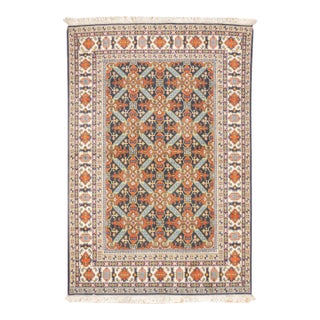 Vintage Hand-Knotted Persian Ardebil Rug 4'6" X 6'7" For Sale