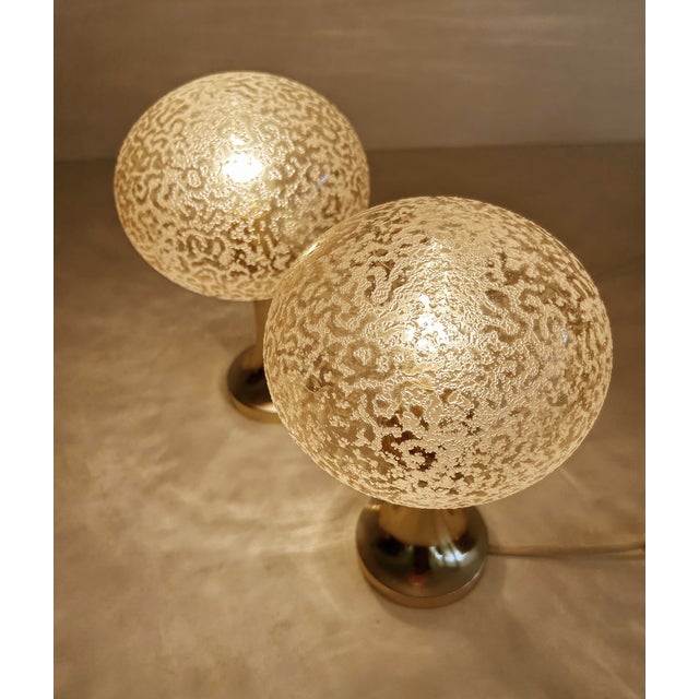 Gold Vintage Space Age Table Lamps from Aro, 1970s, Set of 2 For Sale - Image 8 of 14