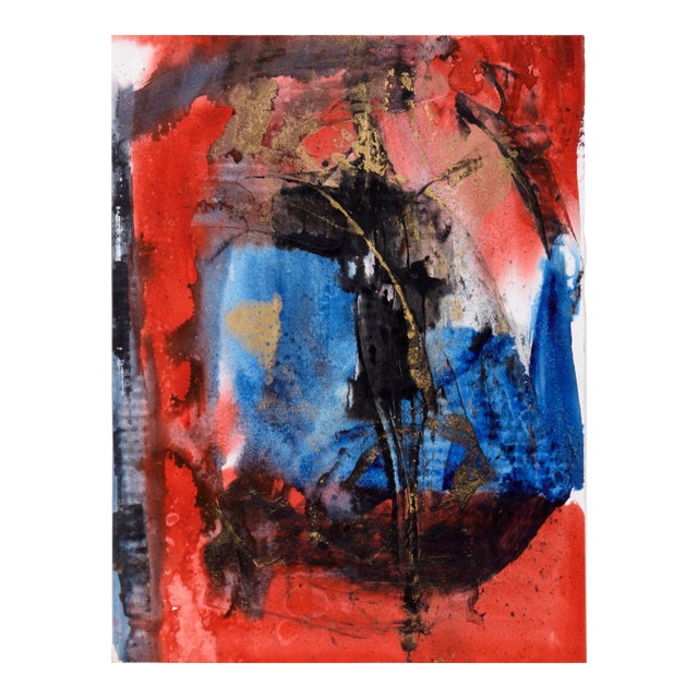 Flecks of Gold - Abstract Composition in Acrylic on Paper by Ricardo De Silva For Sale