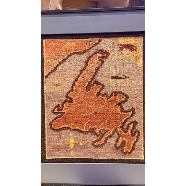 This wonderful hand-crafted Grenfell Mat depicting the Map of Newfoundland dates to the 1930s and was produced by the...