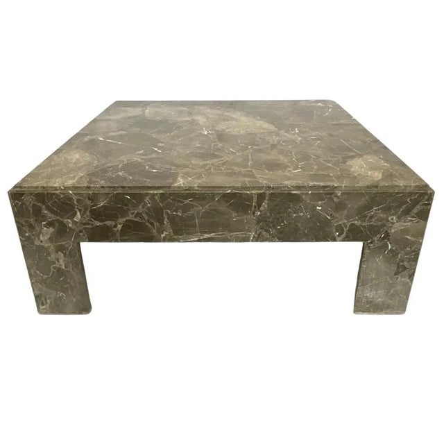 1980s 1980s Grey Tones Marble Table With Triangular Legs For Sale - Image 5 of 10