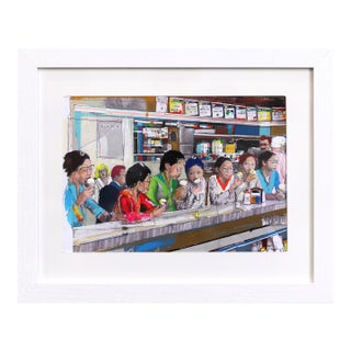 Jakarta Ice Cream - Original Figurative Color Drenched Still Life Framed Artwork by Fabio Coruzzi For Sale