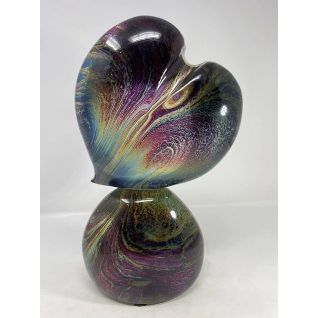 Brown "Cuore" Heart Sculpture From Murano For Sale - Image 8 of 8